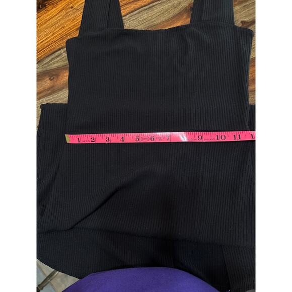 Reformation Cassi Black Square Neck Ribbed Knit Midi Size S - Picture 12 of 15